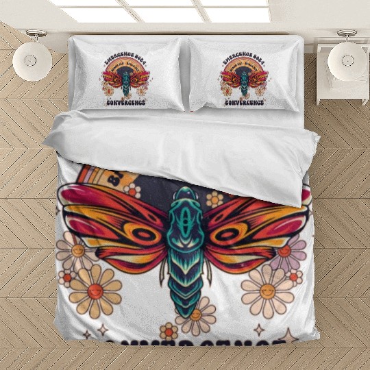 Retro Flying Insects Invasion Cicada Tour 2024 Bedding Sets