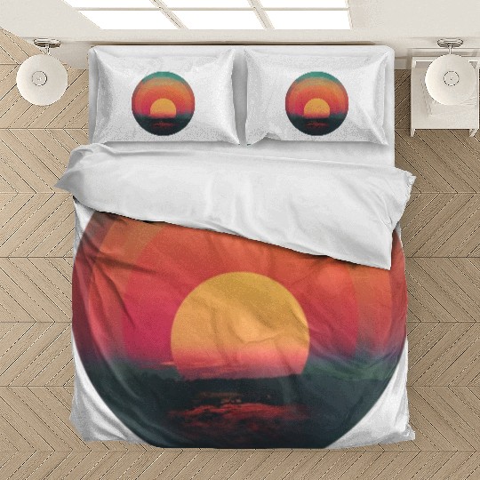 Retro Sunset Outdoor Nature 80s Vintage Bedding Sets