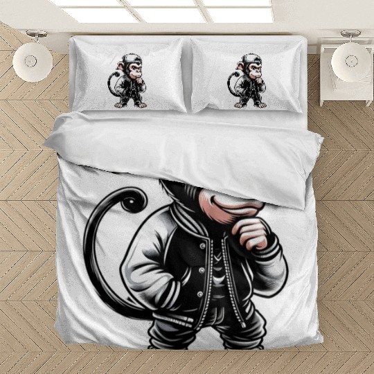 Bedding Sets Funny of a monkey dressed as rap