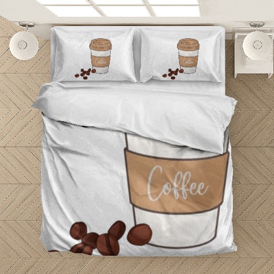 eat sleep coffee repeat Bedding Sets