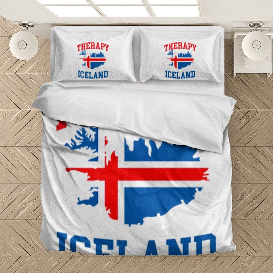 Iceland Flag Embrace The Northern Lights Design Bedding Sets