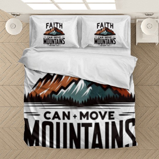 Faith Can Move Mountains Matthew 17:20 Retro Bedding Sets