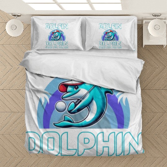 Dolphin playing golf Bedding Sets | Gift for dad | Gift