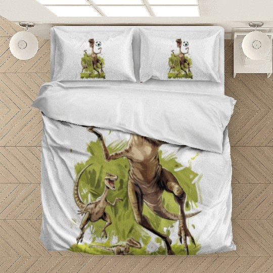 Soccer Ball Velociraptor Dinosaur Football Bedding Sets
