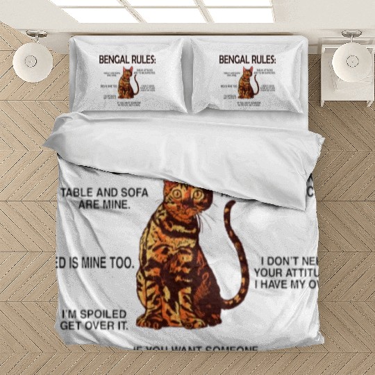 Bengal Rules Bengal Cat Owner Bengal Lover Bedding Sets