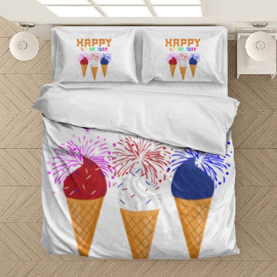 Celebrate Independence Day with Fireworks Ice Crea Bedding Sets