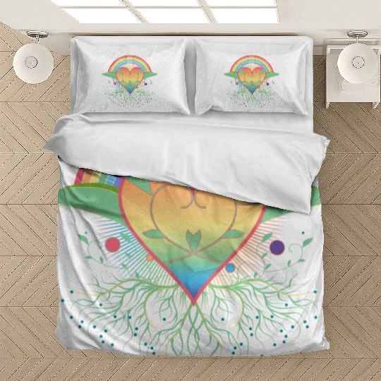 Rainbow heart with roots for Pride Bedding Sets