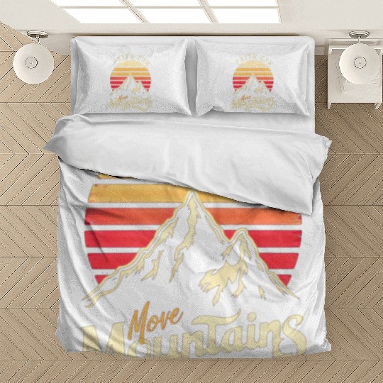 Faith can move mountains, retro sunset design Bedding Sets