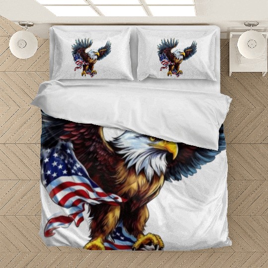 4th Of July US flag with eagle Bedding Sets