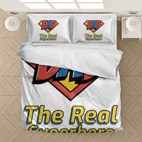 The real superhero : fathers day 2024 Bedding Sets