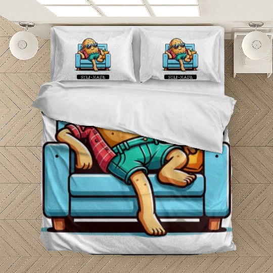 Funny Self-Made Couch Potato Lazy Tired People Bedding Sets