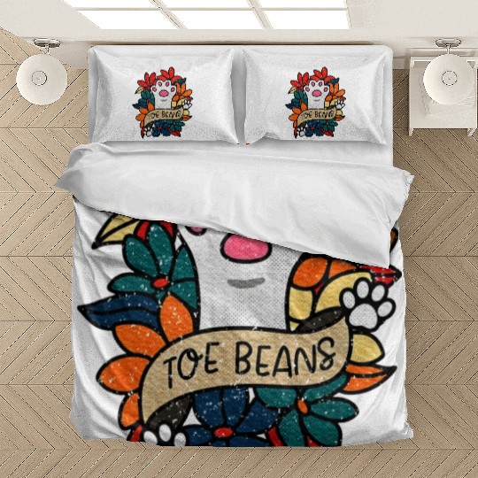 Cat Lover Toe Beans Cat Saying Cat Humor Bedding Sets