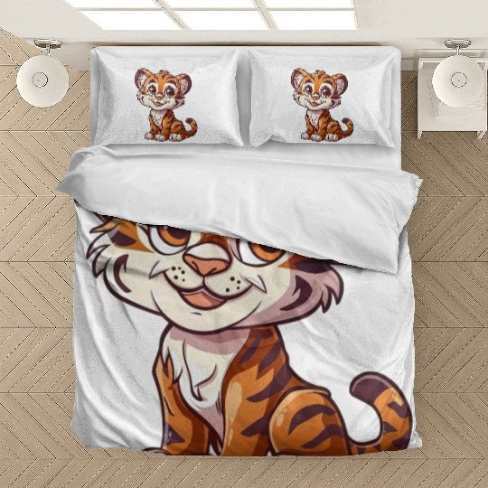 Adorable Tiger Cub with a Heartwarming Smile Bedding Sets