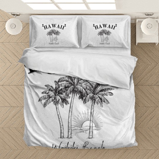 Hawaii - USA - Honolulu - Waikiki Beach - Souvenir Bedding Sets