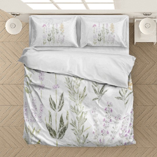 Spring Flower Girl Floral Lavender Flowers Summer Bedding Sets