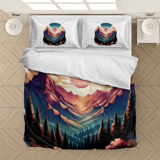 Serene Mountain Sunset Bedding Sets