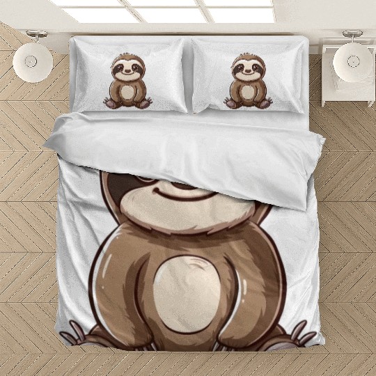 Adorable Smiling Sloth Graphic Bedding Sets