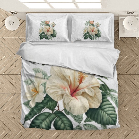 Watercolor Tropical Flowers Clipart, Tropical Bedding Sets