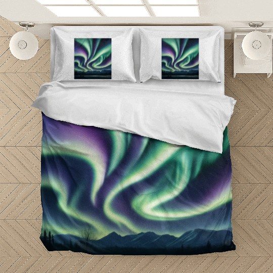 ultra realistic northern lights Bedding Sets