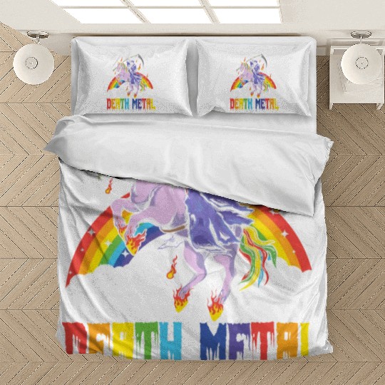 Goth Rock Satan Unicorn Festivals Death Metal Bedding Sets