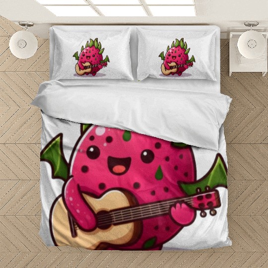 Dragon fruit plays guitar Bedding Sets