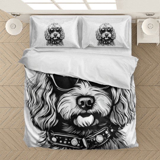 Cute Cavapoo Rock Star Puppy Bedding Sets