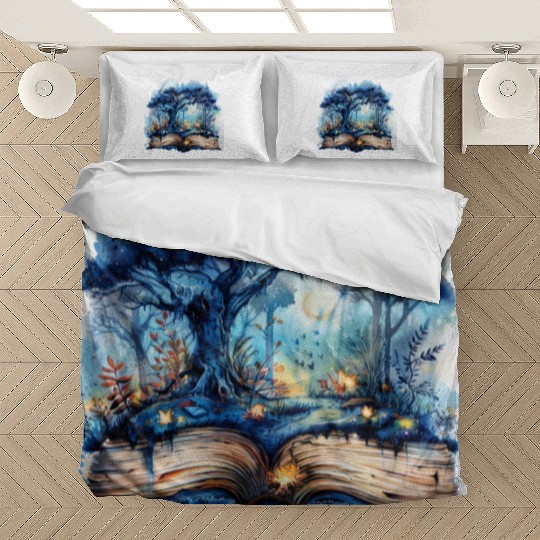 Watercolor Open Book Clipart Bundle, Fantasy Bedding Sets