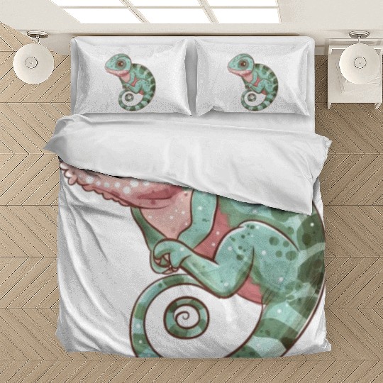 Charming Chameleon Curled Tail Imagery Bedding Sets