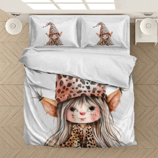 Leopard Print Gnome Clipart Images, Girly Bedding Sets