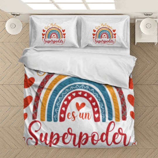 Ser bilingue es un superpoder Spanish Teacher Bedding Sets