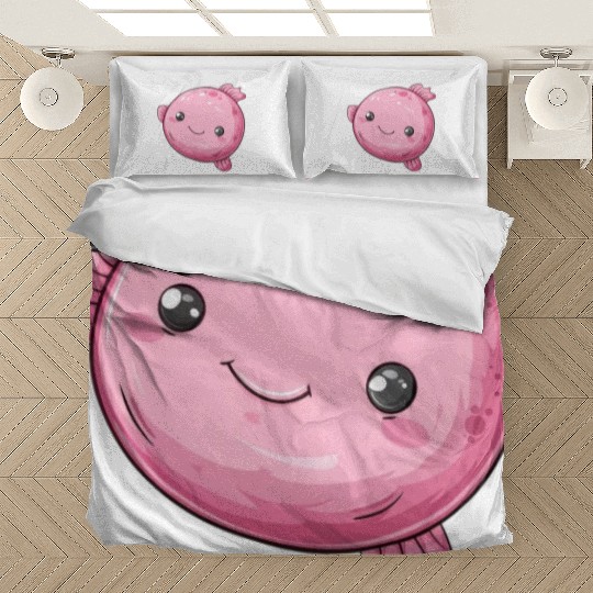 Bubble Fish Fantasy in Pink with Happy Face Bedding Sets