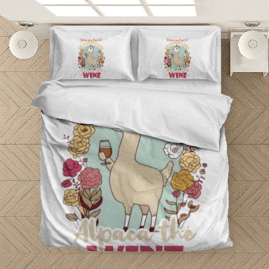 Alpaca Llama Wanna Drink Alpaca Wine Bedding Sets