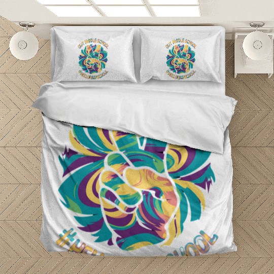 Peace Out Middle Hello High School School Tie Dye Bedding Sets