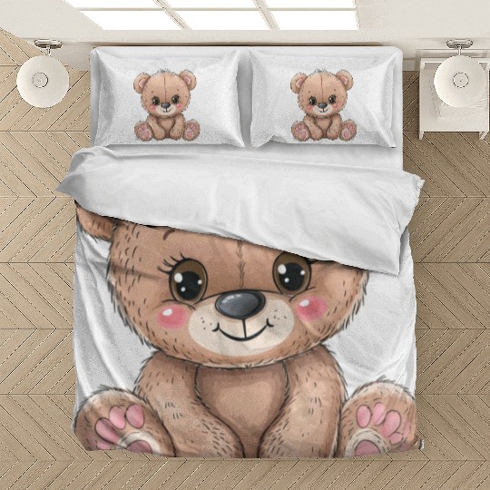 Cute Kawaii Teddy Bear Clipart, Cute Teddy Bear Bedding Sets