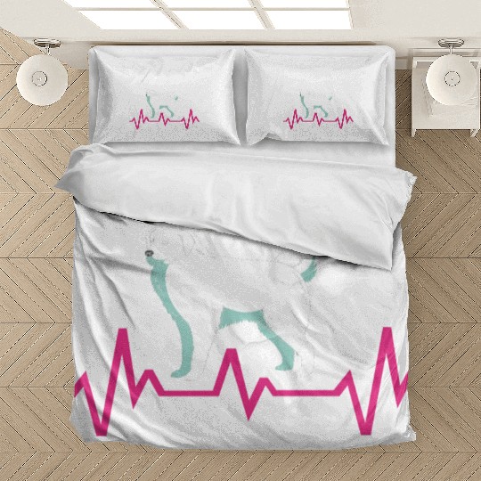Pet Lover Great Pyrenees Dog Heartbeat Bedding Sets