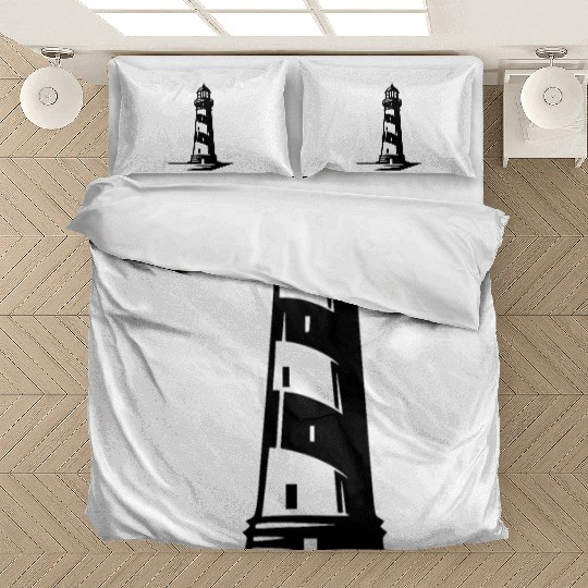 Old Lonely Striped Coastal Lighthouse Bedding Sets