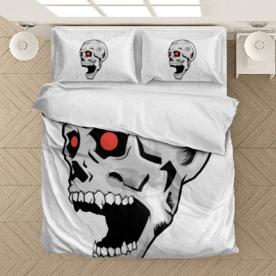 the silver skull looks up Bedding Sets