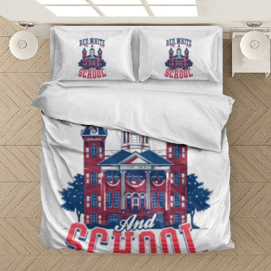 Patriotic Teacher Red, White, and School Bedding Sets