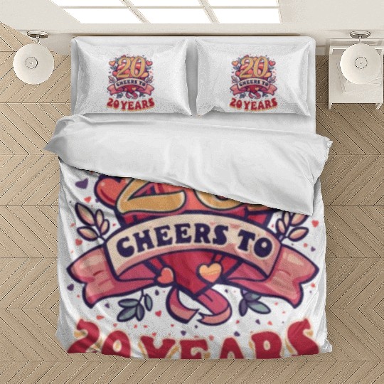 20 Years Anniversary Cheers To 20 Years! Bedding Sets