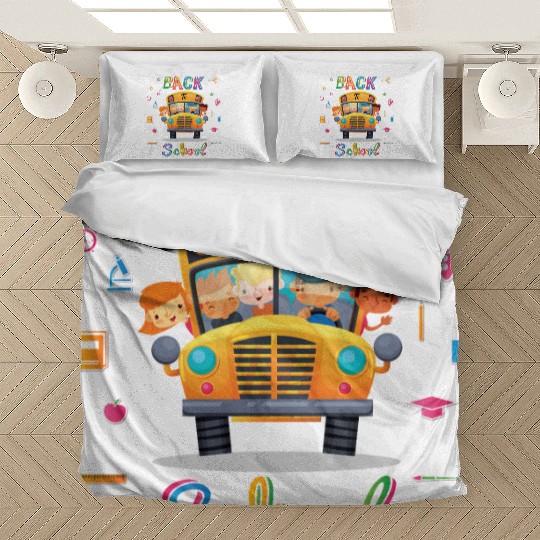 Funny Back To School Welcome School Bus Driver 1st Bedding Sets