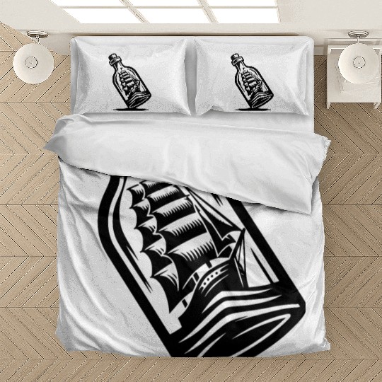 Ship In A Bottle With Set Sails Bedding Sets