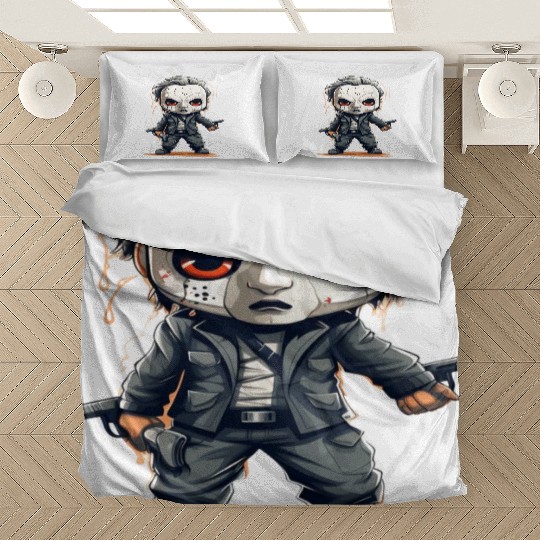 Chibi Horror Icon - Cute yet Deadly Masked Charact Bedding Sets