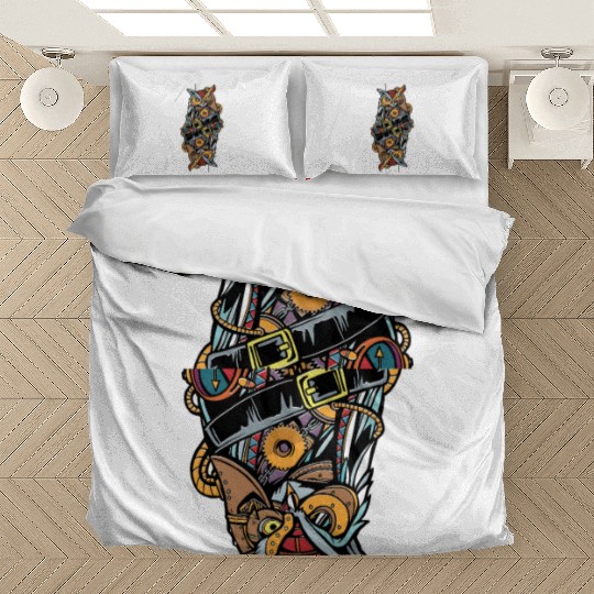 Eagle Owl Steampunk Card Game King of Spades Poker Bedding Sets