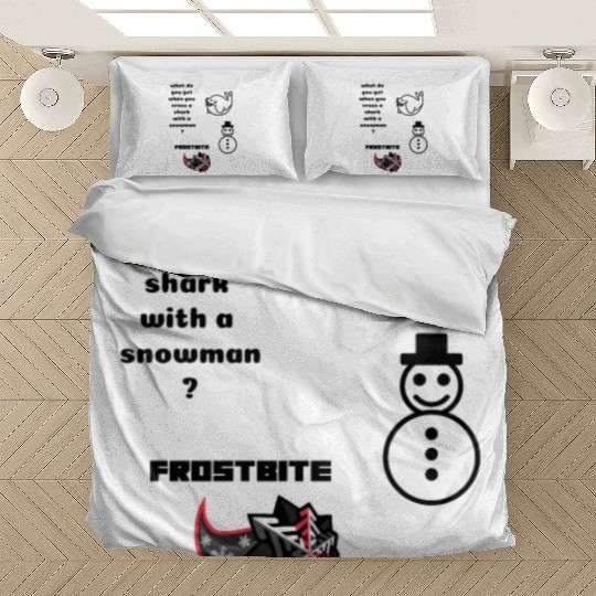 snowman/shark cross Bedding Sets