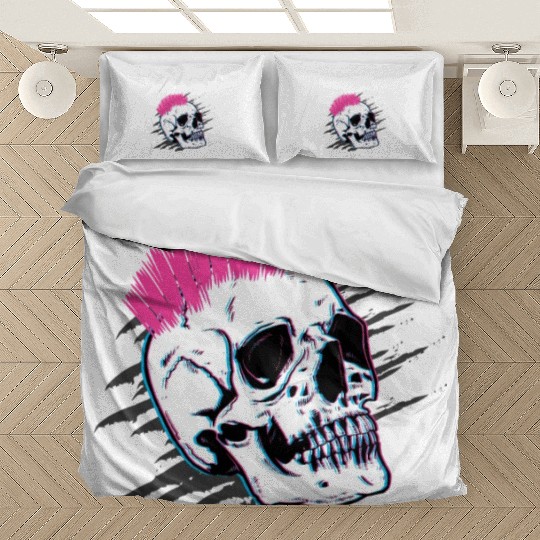Punks Not Dead - Skull Punk Rock Music - Old Bedding Sets