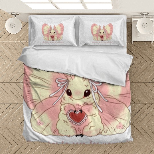 a combination of butterflies and rabbits Bedding Sets