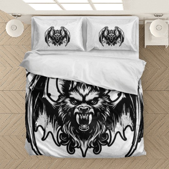 Dark Art Bat Beast with Wings Animal Horror Grunge Bedding Sets