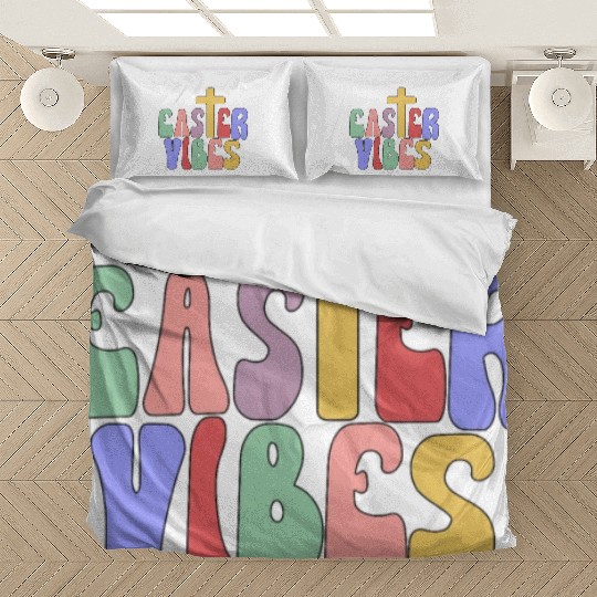 Easter Vibes Cross Happy Easter Celebration Bedding Sets