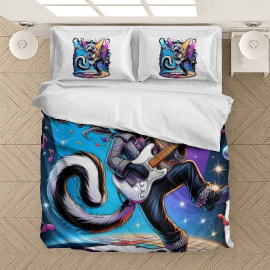 Disco Ball Guitar Skunk Bedding Sets