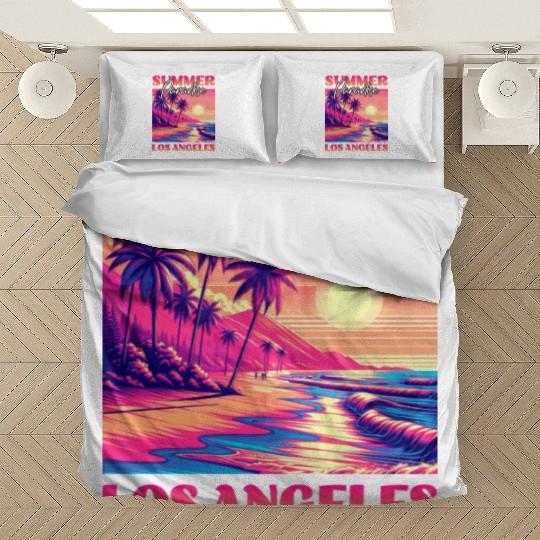 Summer Paradise Los Angeles Venice Beach Bedding Sets
